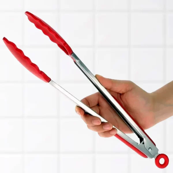 Pinça De Silicone Com Cabo De Aço Inox Charmy Vermelho - Lyor - Image 7