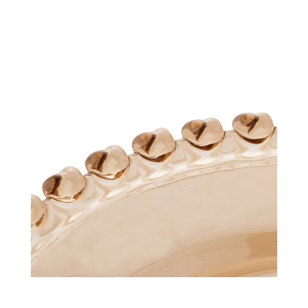 Prato Para Bolo Com Pé De Cristal De Chumbo Coração Âmbar Metalizado - Lyor - Image 4