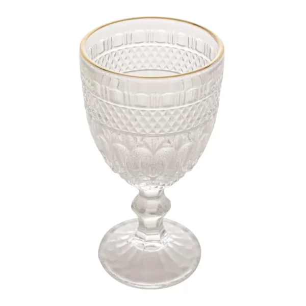 Conjunto 6 Taças Vidro P/Água C/Fio Dourado Brand - 345ml -Wolff - Imagem 2
