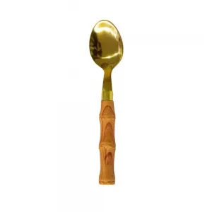 Faqueiro 24 peças Dourado Com Cabo De Bambu Tropical- Casambiente - Imagem 4
