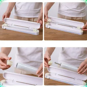 Dispenser Suporte Papel Filme Plastico ou Papel Aluminio com Base Magnetica e cortador - Ke Home - Imagem 4