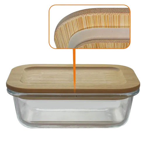 Pote Retangular De Vidro 640 Ml Bamboo - Casambiente - Image 4